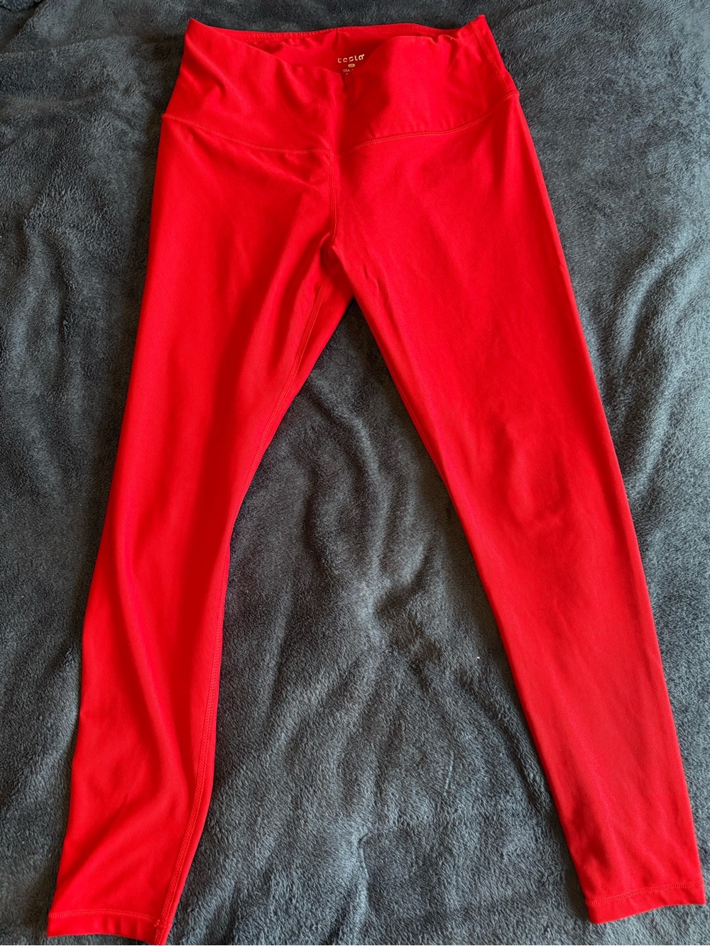 Women’s Red Active Leggings, TESLA, Large